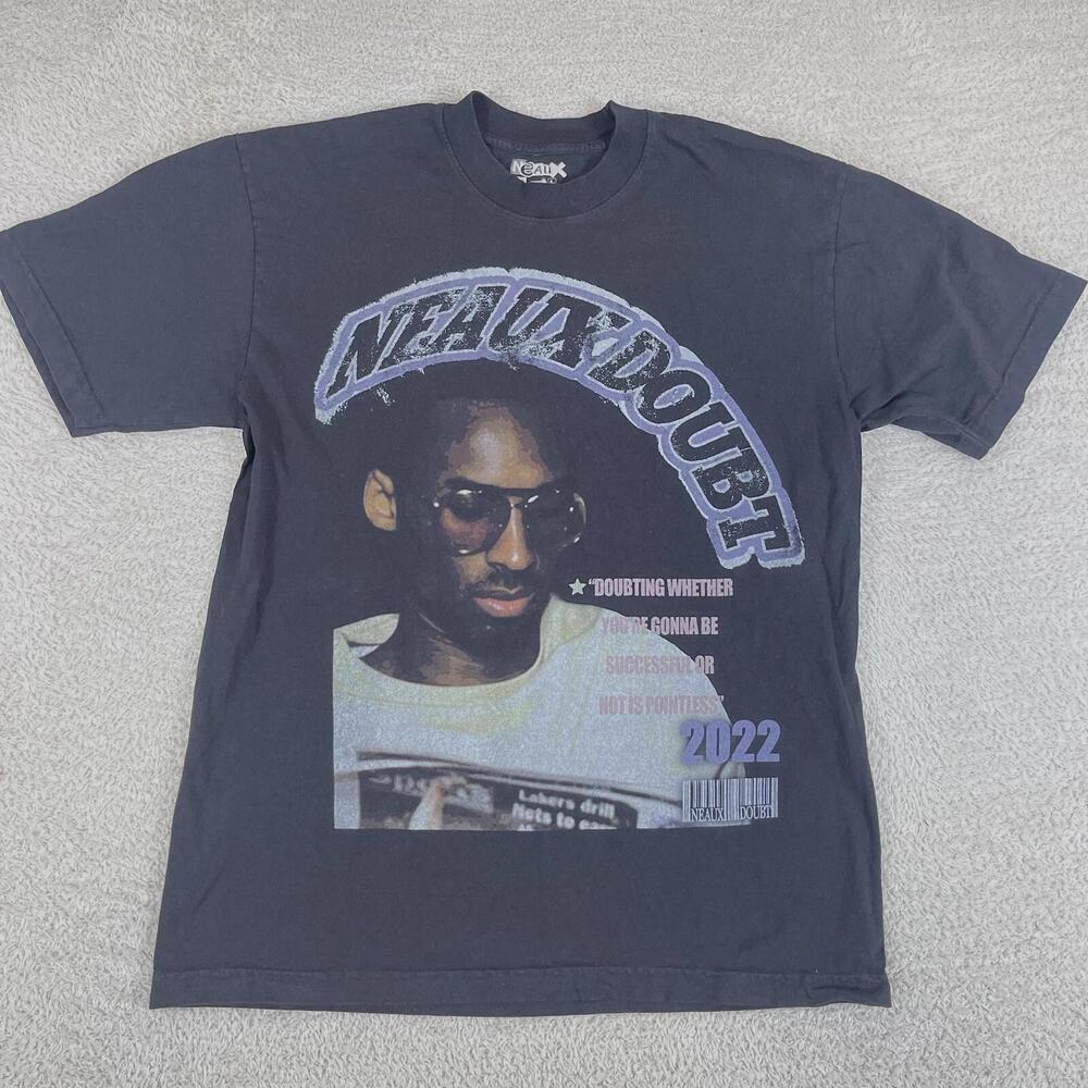 Kobe Bryant Rap Tee TShirt Mens Medium Black 2022 Lakers Nba Neaux Doubt Y2K